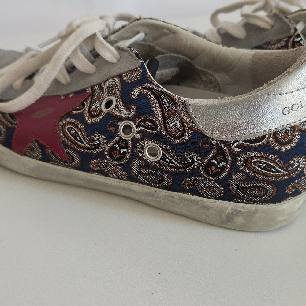 Golden Goose Superstar Gray,Silver,Blue,Brown Skateboard Sneakers Size 37 - Picture 9 of 14